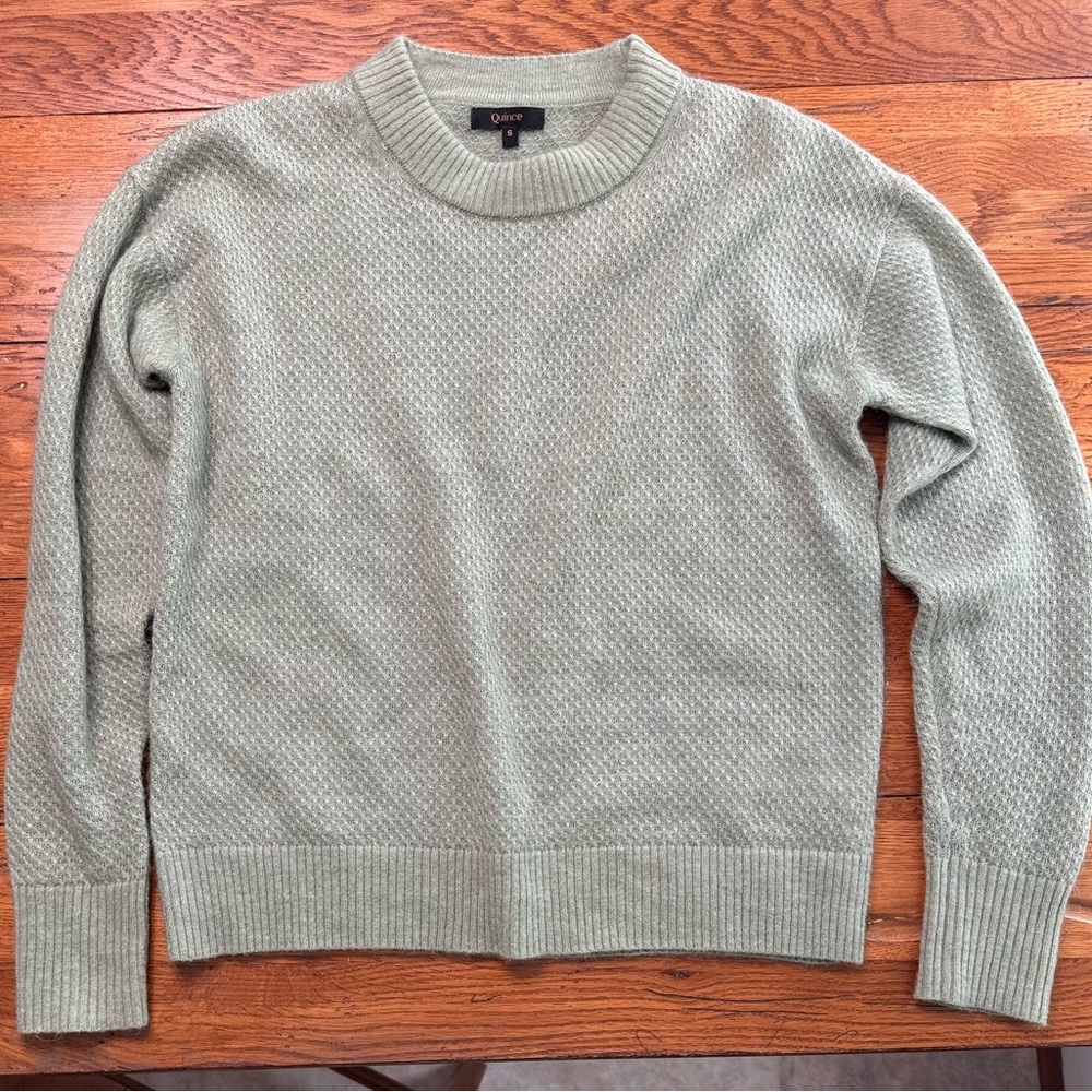 Quince Baby Alpaca-Wool Diamond Stitch Crew
Size: M